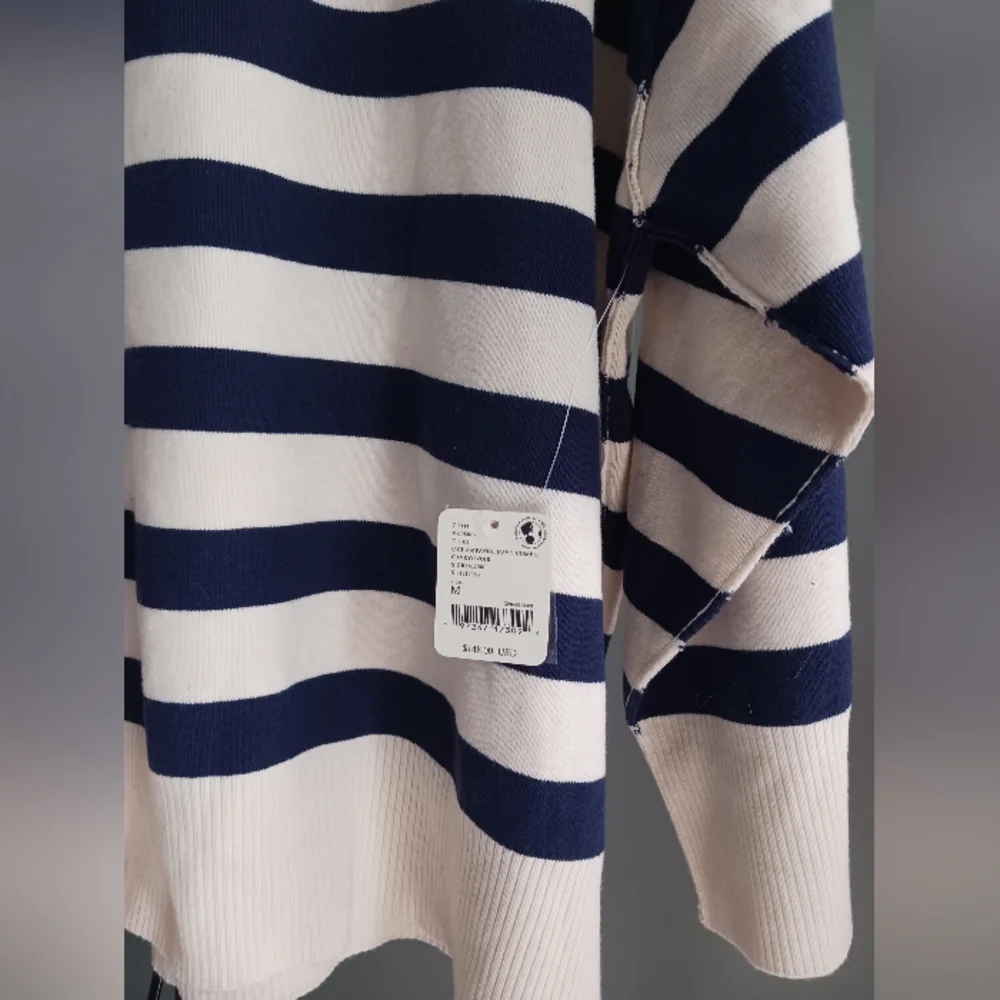 NWT Free People Castal Stripe Pullover In Carbon Champagne Cream Sweater Size M - Picture 5 of 10